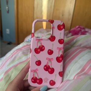 Velvet Caviar Pink and Red Cherry Phone Case iPhone 16 pro